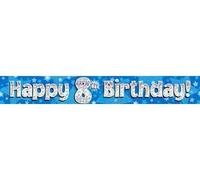 Oaktree UK 9ft Banner Happy 8th Birthday Blue