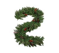 9ft Christmas Garland 2.7m x 25 cm - Thick Artificial Green Holiday Garland and Pinecones Berries for Fireplace Mantel, Stairs, Indoor Outdoor Christmas Decorations (5ft)