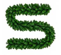 9ft Christmas Garland 2.7m x 25cm, Realistic Green Artificial Garland | Plain Xmas Garland, Indoor & Outdoor Christmas Decorations, Holiday Garland for Fireplace Mantel, Stairs, Door, Windows