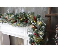 9ft Christmas garland fireplace natural looking rustic spruce pinecones and berries/table decoration/center piece/mantel decor/Handmade