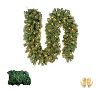 9FT DIY Extra Thick Pre-Lit Christmas Garland - Choose Density (220-300 Tips) for Fullness | DIY Ready Artificial Pine Greenery for Fireplace, Stairs & Doorway Indoor/Outdoor (300 dense vines-B)