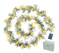 9FT Greenery Garland with Lights,Pre-lit Artificial Olive Garlands with Berries,Spring Summer Home Decorations Indoor Outdoor Holiday Party Christmas Valentines Wedding Garland for Mantel Table Decor