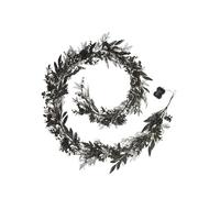 9ft Pre-lit Black Pine Garland with Dual LED Lights, Timer & 12 Modes
