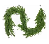 9FT Prelit Artificial Christmas Garland with Lights: Greenery Garland Decoration with 30 Warm LED Lights - Xmas Garland for Office Fireplace Mantle - Christmas's Day Indoor Outdoor Holiday Decor
