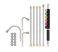 9FT Pressure Washer Extension Wand 4-in-1 Gutter Roof | 4-in-1 modular design, 30°/90°/U-shape/straight, cleans roofs gutters vehicles tight spaces safely