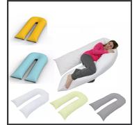 9ft U Shaped Pillow - Total Body Comfort Ideal for Pregnancy & Maternity Use Full Body Support Pillow, Leg, Hip Arthritis Support Pillow with Free Poly cotton pillowcase (White)