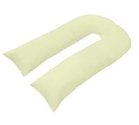 9ft U Shaped Pillowcase Cover Pregnancy Maternity Nursing Full Body Ultimate Back Support Pillowcase Cover in white cream & silver colors (Cream, 9ft Case Only)