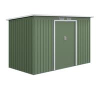 9ft x 4.25ft Corrugated Metal Shed with Foundation Vent Doors Green