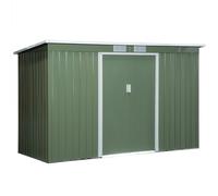 9ft x 4.25ft Corrugated Metal Shed with Foundation Vent Doors Green