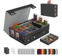 9in1 MTG Deck Box 6-Deck With Handle,MTG Commander Deck Box with Display&Cube Tray, 2400+ Card Holder,Trading Card Storage Box with 35pt Magnetic Card Holders for Top Loader Tcg, Ptcg, Sports Cards