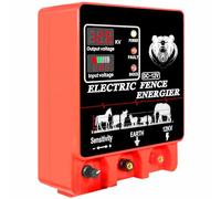 9J Electric Fence Charger Energizer, 9 Joules 400 Acres, AC DC 2 in 1 Powered Supply, Input 12V Output 12KV, with Display Alarm and Remote, Deter Predators, Contain Cattle Cow and Livestock