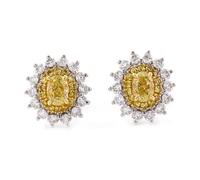 9K/14K/18K Gold Earrings for Girls Women, 1/2ct Moissanite Flower Gemstone Stud Earrings Jewellery