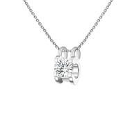 9K/14K/18K White Gold Necklace for Women, 1ct Moissanite Simple Gemstone Pendant Jewellery Chain Length 18 Inch