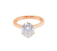 9K Gold Ring, Metal Wedding Band Moissanite 3ct Solitaire Ring 375 Rose Gold for Bride Size Q 1/2