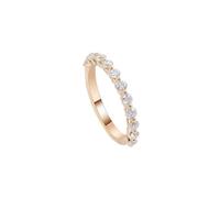 9K Gold Ring, Women Wedding Rings Moissanite Classic Band 375 Yellow Gold for Mother Size M 1/2