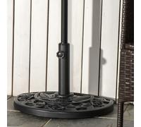9kg Half Round Parasol Base Weighted Umbrella Holder Stand Balcony, Black