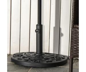 9kg Half Round Parasol Base Weighted Umbrella Holder Stand Balcony, Black