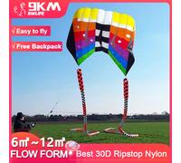 9KM 6㎡~12㎡ Pilot Lifter Kite Large Parafoil Kite Line Laundry Kite Soft Inflatable 30D Ripstop Nylon with Bag for Kite Festival 12sqm