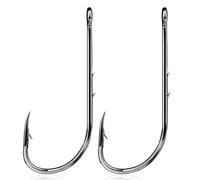 9KM DWLIFE Baitholder Fishing Hooks 50Pcs Double Barbs Worm Hook Black/Offset/Long Shank/Closed Eye for Fishing Rigs Freshwater Saltwater(Size 12#)