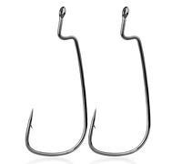 9KM DWLIFE EWG Fishing Hooks Strong Offset Worm Hook for Sea Bass, Perch & Pike Weedless Design for Texas & Carolina Rigs Fishing Tackle & Accessories for Freshwater & Saltwater Durable Fish Hooks 3/0