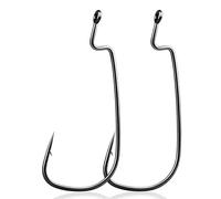 9KM DWLIFE EWG Fishing Hooks Strong Offset Worm Hook for Sea Bass, Perch & Pike Weedless Design for Texas & Carolina Rigs Fishing Tackle & Accessories for Freshwater & Saltwater Durable Fish Hooks 8#