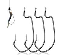 9KM DWLIFE EWG Worm Fishing Hooks - 100PCS Texas Rig Hooks for Bass Fishing, Worm Hook with Extra Wide Gap,Fishing Hooks for Freshwater/Saltwater