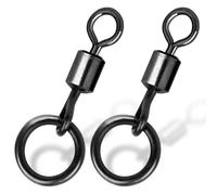 9KM DWLIFE Fishing Flexi Ring Swivels 30Pcs High Strength Micro Rolling Hook Swivels Terminal Tackle for Carp Fishing Saltwater Size8#