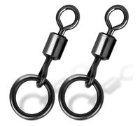 9KM DWLIFE Fishing Flexi Ring Swivels High Strength Micro Rolling Hook Swivels 30Pcs Terminal Tackle for Carp Fishing Saltwater