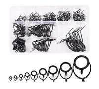 9KM DWLIFE Fishing Rod Accessories Eyes Repair Kit with Ceramic Ring Anti-tangle Stainless Steel Sea Fishing Pole Tackle for Black Bass, Trout, Saltwater Freshwater Fishing 120pcs
