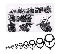 9KM DWLIFE Fishing Rod Eyes Repair Kit Ceramic Ring 10 Size Stainless Steel Fishing Rod Guide Building Supplies Replacement 50pcs
