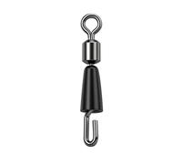9KM DWLIFE Quick Change Fishing Swivels - Stainless Steel Bearing Swivel Connector with Rolling Clips for Saltwater and Freshwater 60 Pcs (L)