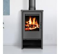 9Kw Steel Eco Solid Multifuel Wood Burning Stove Regina 150mm Top Flue With Log Store