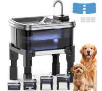 9L/2 Gal Raised Dog Water Fountain with 3-Height Adjustable Stand