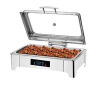 9l Buffet Platform Heater, Large Capacity Food Warming Pot |Electric Stainless Steel Chafing Dish, Chafing Dishes With Touch Display, for Parties with Temperature Adjustment Function, 2 -Grid