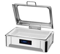 9L Chafing Dish Set, Buffet Server with Flip-Top Lid & LED Temperature Control for Catering Events, Banquets & Parties - B Single Grid