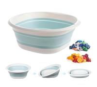 9L Collapsible Washing Up Bowl - Portable Hand Wash Basin, Folding Washing Up Basin, Retractable Food Storage Basin, Multipurpose Outdoor Water Basin for Kitchen, Travel, Camping, Hiking (Blue, L)