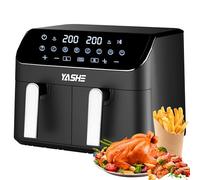 9L Dual Air Fryer with 2 Independent 4.5L Drawers, 8-in-1 Presets, Smart Sync Finish, 3D Rapid Air Circulation, Digital Touch Screen, Adjustable Temp & Time, Dishwasher Safe, Oil-Free Healthy Cooking