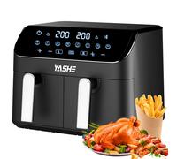 9L Dual Air Fryer with 2 Independent 4.5L Drawers, 8-in-1 Presets, Smart Sync Finish, 3D Rapid Air Circulation, Digital Touch Screen, Adjustable Temp