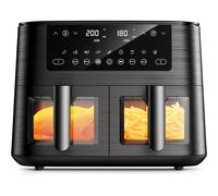 9L Dual Air Fryer with Visual Window, XL Capacity, 2 Drawers, 9 in 1