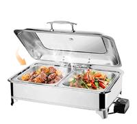 9L Electric Chafing Dish Buffet Heater, Chafing Dish Buffet Set, Large Capacity Chafer, Large Capacity Food Warming Pot | Stainless Steel, Pot Thickened Combination Structure | Easy To Clean, 2-Grid