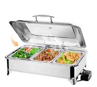 9L Electric Chafing Dish Buffet Heater, Chafing Dish Buffet Set, Large Capacity Chafer, Large Capacity Food Warming Pot | Stainless Steel, Pot Thickened Combination Structure | Easy To Clean, 2-Grid
