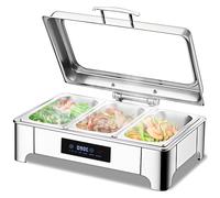 9L Electric Chafing Dish Buffet Heater, Chafing Dish Buffet Set, Large Capacity Chafer, Large Capacity Food Warming Pot | Stainless Steel, Pot Thickened Combination Structure | Easy To Clean, 2-Grid