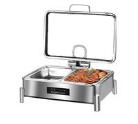 9L Electric Chafing Dish Buffet Heater, Stainless Steel Catering Food Warmers, Chafing Dish Buffet Set, Pot Thickened Combination Structure, Large Capacity Food Warming Pot | Stainless Steel