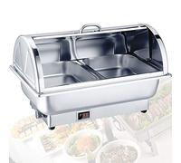 9L Electric Chafing Dish Food Warmers for Parties and Buffets, Stainless Steel Buffet Server Catering Supplies for Banquet Dining, Adjustable Temperature (35-85°)