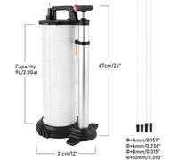 9L Engine Oil Brake Fluid Extractor Removal Transfer Vacuum Suction Hand Pump Uk