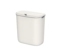 SONGMICS Hanging Trash Can, 9L Kitchen Bin with Lid for Food Waste, Wall Mounted Trash Can, Hanging or Sticking on Cupboard Door, for Kitchen Cabinet, Under Sink, White LTB820W9