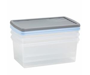 (9L) Wham Storage Box Clip Lid Nest Clear Space Save Container Assorted Colour Pack