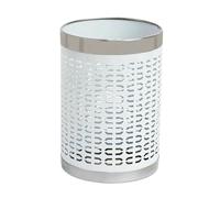 9L White Kitchen Trash Can - Hollow Hole Design Household Rubbish Bin Recycle Dustbin for Home & Office Stylish Garbage Container & Space-Saving