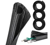 9M/29.53ft Cable Tidy Sleeve,Cable Protector Animal Proof,Cord Management Sleeve,Self-Closing Cord Protector,for Home,Office Organize and Hider Wires,for PC/TV USB Power Cord Audio Video
