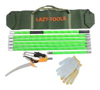 Manual Pole Saw Tree Pruner - Long Reach Pruning Saw with Scissor Head, 65Mn Steel Blade & Carry Bag - Lightweight Telescopic Tree Trimming Tool (9m Long)